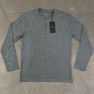 7 Diamonds Shirt Mens Small Grey Heather CORE Long Sleeve Henley Tee Comfort NWT